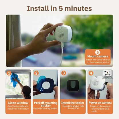 WiFi Mini Window Security Camera – Full HD Night Vision